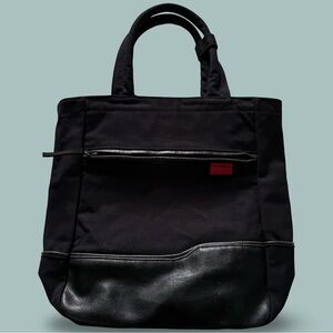 Hideo Wakamatsu HW Design Canvas Leather Small Tote Black Made In Japan
